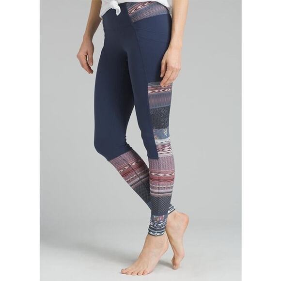 PrAna‎ Women's Chakara Blue Highway Pioneer Aztec Print Leggings Size XS - Picture 3 of 16